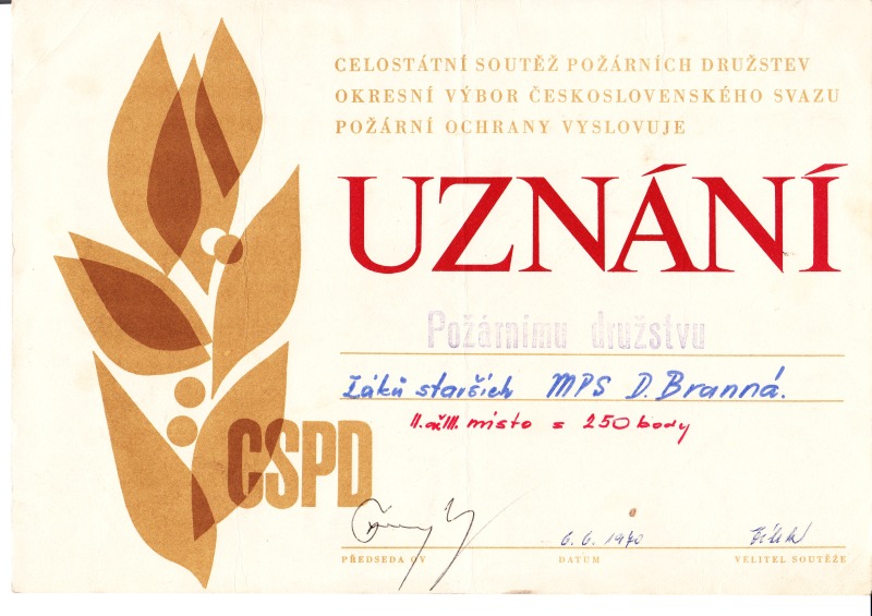 SDH DOLNI BRANNA - diplomy 1958 az 1976_19