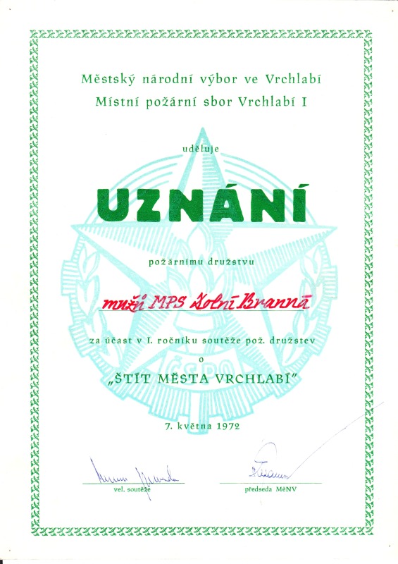 SDH DOLNI BRANNA - diplomy 1958 az 1976_27